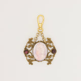 Victorian Glass Cameo with Amethyst Glass Filagree Frame Charm