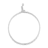 Silver-Plated Plaza Edge Chain Short Necklace