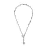 Silver-Plated Plaza Edge Chain Short Necklace