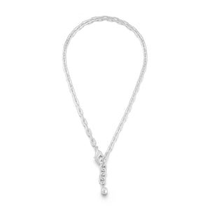 Silver-Plated Plaza Edge Chain Short Necklace