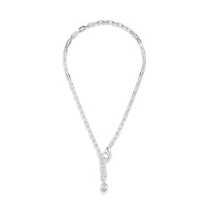 Silver-Plated Plaza Edge Chain Short Necklace