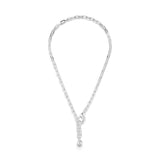 Silver-Plated Plaza Edge Chain Short Necklace