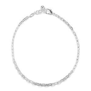 Silver-Plated Plaza Edge Chain Short Necklace