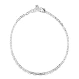 Silver-Plated Plaza Edge Chain Short Necklace