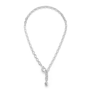 Silver-Plated Plaza Flat Oval Short Necklace - Shine