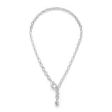 Silver-Plated Plaza Flat Oval Short Necklace - Shine