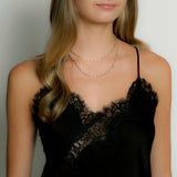 Silver-Plated Plaza Rectangle Chain Long Necklace