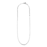 Silver-Plated Plaza Rectangle Chain Long Necklace