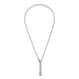 Silver-Plated Plaza Rectangle Short Link Necklace - Matte
