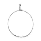 Silver-Plated Plaza Rectangle Short Link Necklace - Matte