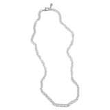 Silver-Plated Plaza Round Link Long Necklace-Matte