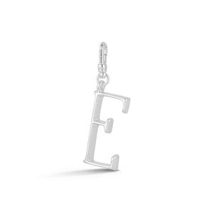 Silver-Plated Plaza Small Letter E Charm