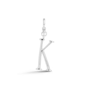 Silver-Plated Plaza Small Letter K Charm