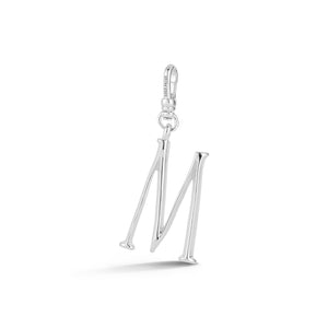 Silver-Plated Plaza Small Letter M Charm