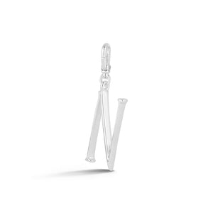Silver-Plated Plaza Small Letter N Charm