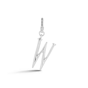 Silver-Plated Plaza Small Letter W Charm