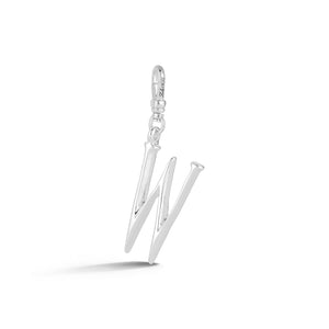 Silver-Plated Plaza Small Letter W Charm