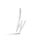 Silver-Plated Plaza Small Letter W Charm