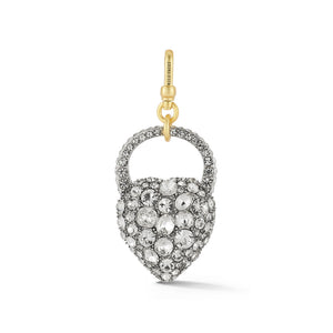 Silver-Plated XL Nina Crystal Heart Charm - Crystal/Silver