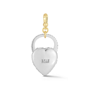 Silver-Plated XL Nina Crystal Heart Charm - Crystal/Silver