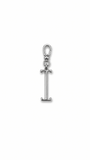 Silver Plaza "I" Initial Charm