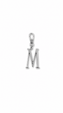 Silver Plaza "M" Initial Charm