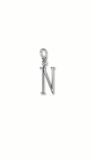 Silver Plaza "N" Initial Charm