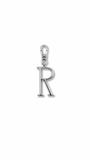 Silver Plaza "R" Initial Charm