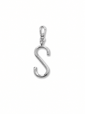 Silver Plaza "S" Initial Charm