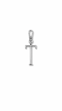 Silver Plaza "T" Initial Charm
