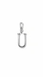 Silver Plaza "U" Initial Charm