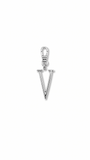Silver Plaza "V" Initial Charm