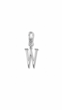 Silver Plaza "W" Initial Charm