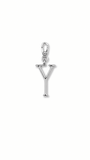 Silver Plaza "Y" Initial Charm