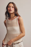 Forte Sleeveless Crochet Knit Top FSW0050