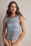 Forte Sleeveless Crochet Knit Top FSW0050