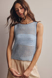 Forte Sleeveless Crochet Knit Top FSW0050