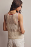 Forte Sleeveless Crochet Knit Top FSW0050