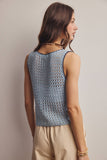 Forte Sleeveless Crochet Knit Top FSW0050