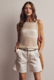 Forte Sleeveless Crochet Knit Top FSW0050