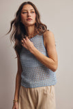 Forte Sleeveless Crochet Knit Top FSW0050