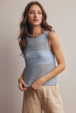 Forte Sleeveless Crochet Knit Top FSW0050