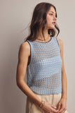 Forte Sleeveless Crochet Knit Top FSW0050