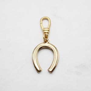 18K Gold-Plated Brass Studded Horseshoe Charm