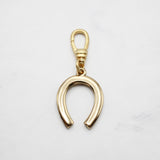 18K Gold-Plated Brass Studded Horseshoe Charm