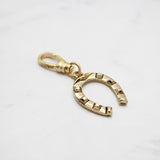 18K Gold-Plated Brass Studded Horseshoe Charm