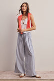 Forte Striped Cotton Wide-Leg Pants FP0019