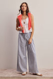 Forte Striped Cotton Wide-Leg Pants FP0019