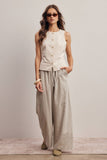 Forte Striped Cotton Wide-Leg Pants FP0019