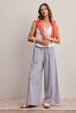 Forte Striped Cotton Wide-Leg Pants FP0019